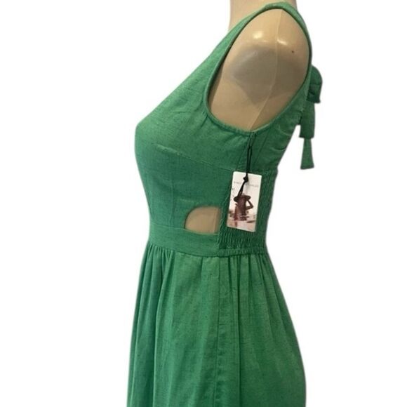 Sincerely Jules Vibrant Green Midi Dress new with tags size small - Picture 3 of 8